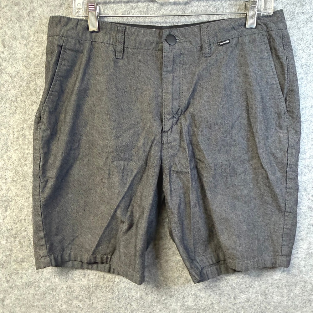 Hurley Mens Gray Heathered Walk Shorts Size 32 Flat Front Casual MWS0005940